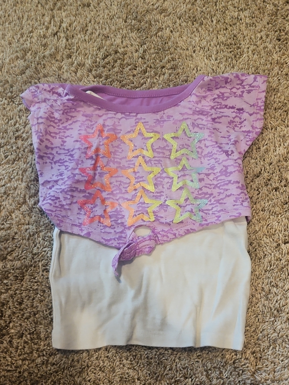 Garanimals Purple and White Layered Crop Tank Top